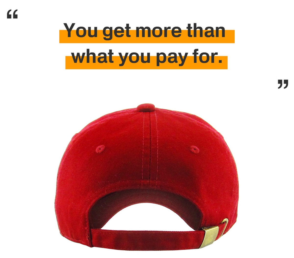 Red Low Profile Baseball Caps Back View